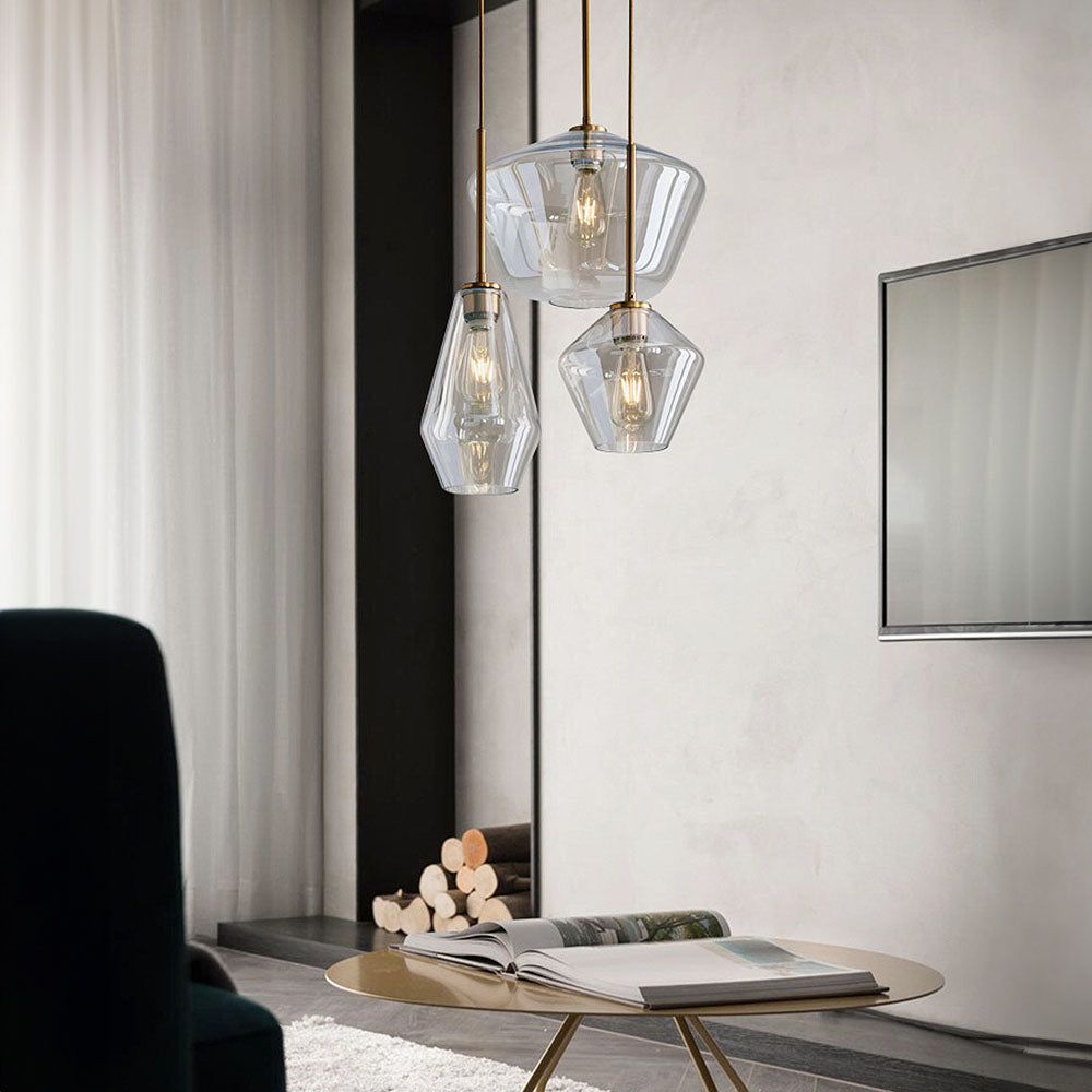 Glass Pendant Light with Industrial Vintage Style 2