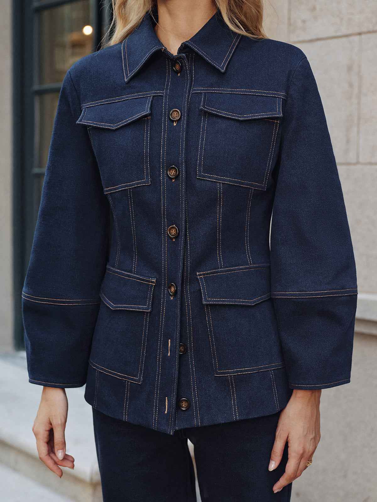 Heaven | Women’s Contemporary Contrast Stitching Denim Jacket