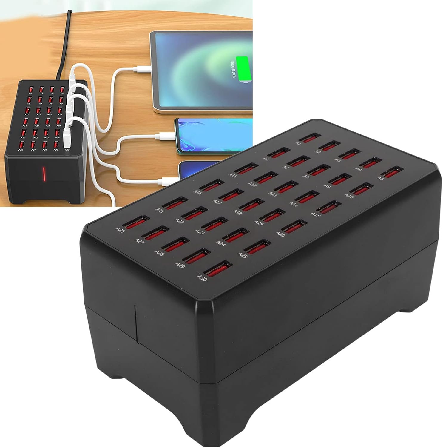 High-Capacity USB Charging Station with 30 Ports for Fast Charging – Multi Port USB Charger for Home and Office 2