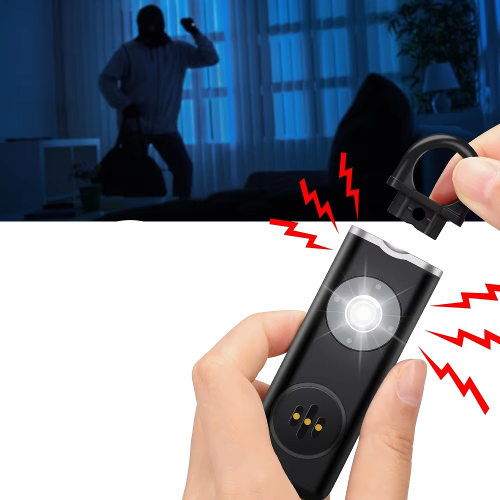 Compact Personal Alarm Keychain with 130dB Siren and LED Light - Safe Self-Defense for Women and Seniors 2