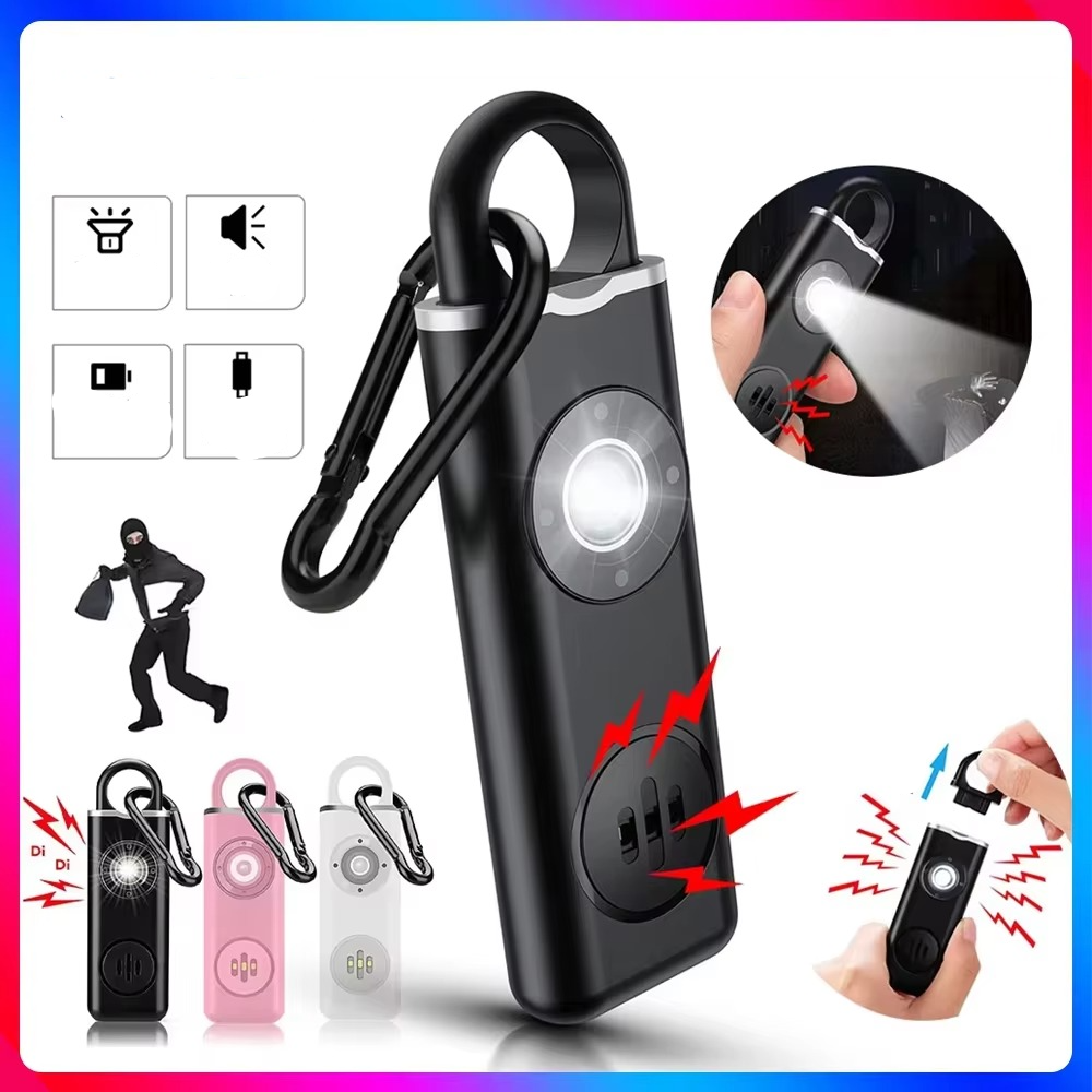Compact Personal Alarm Keychain with 130dB Siren and LED Light - Safe Self-Defense for Women and Seniors 3