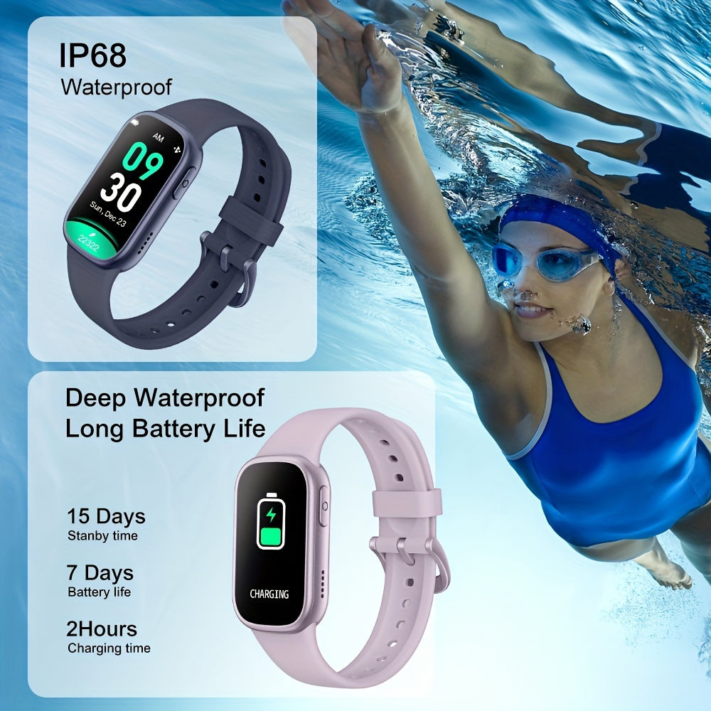 IP68 Waterproof Smartwatch with Fitness Tracker, Silicone Strap, Extended Battery Life, Elegant Display 8