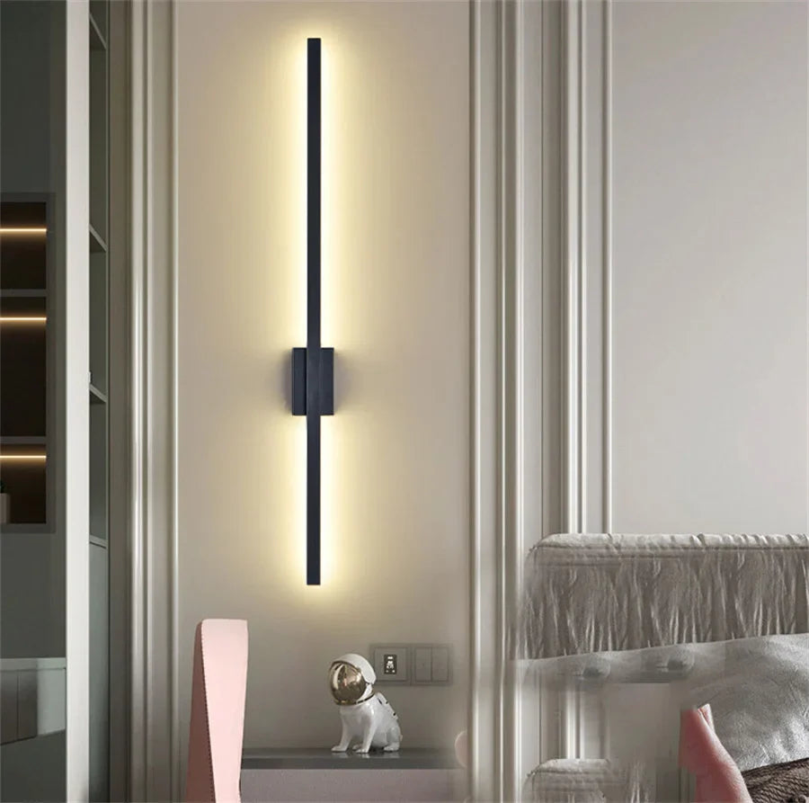 Industrial Minimalist Long LED Iron Wall Lights for Contemporary Living Room Décor and Stylish Illumination 8