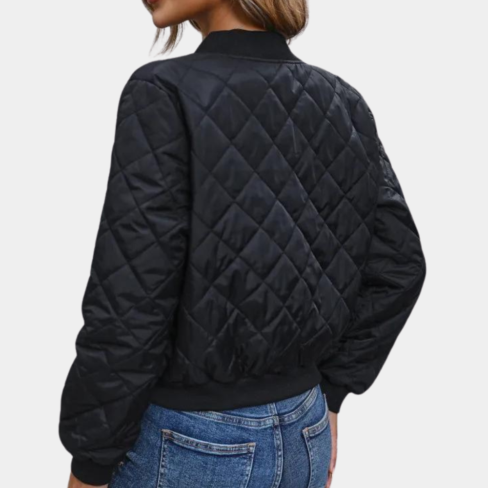 Ivory | Women's Full-Zip Bomber Winter Jacket 1