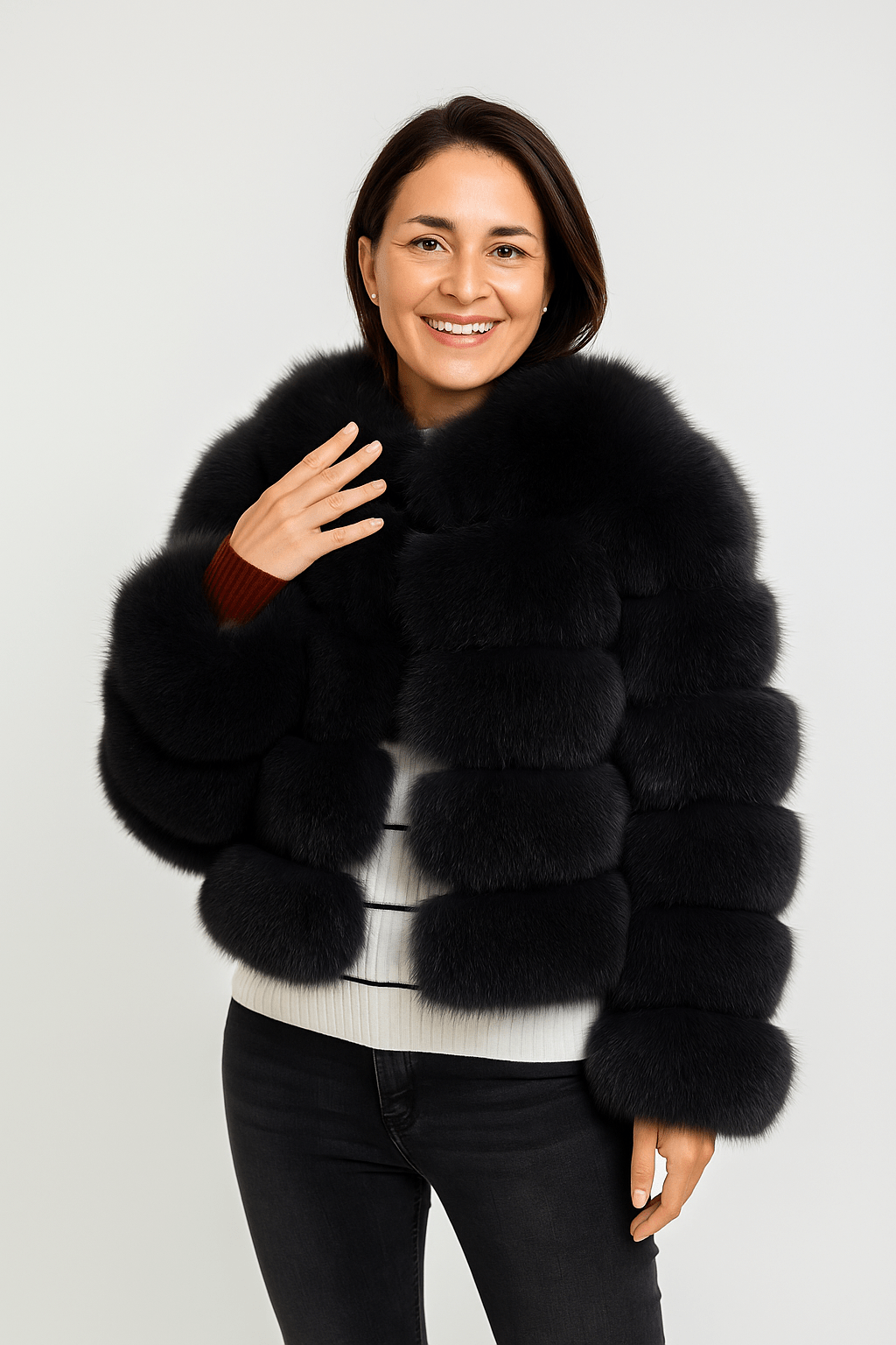 Kirsten | Women's Short Fluffy Faux Fur Winter Jacket 14