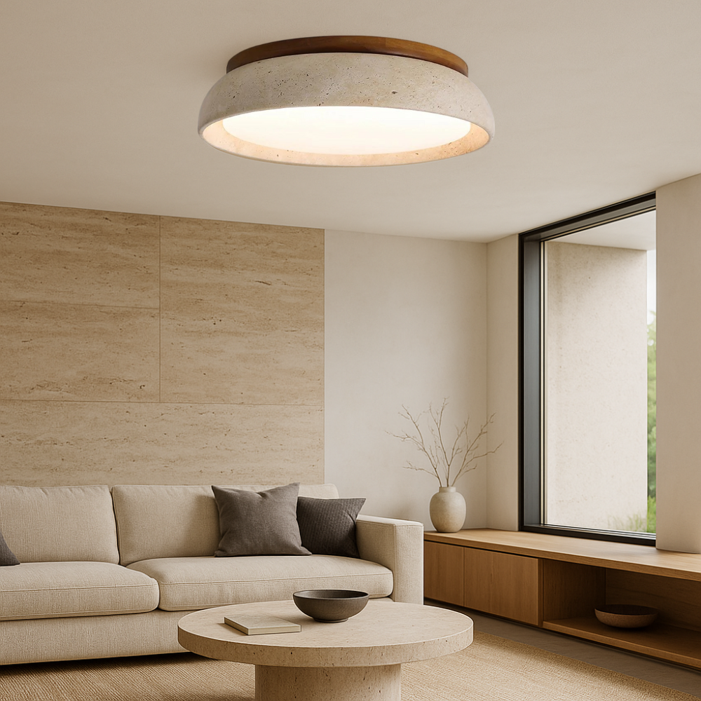 Lumeon | Travertine-style Ceiling Lamp for Classic Look