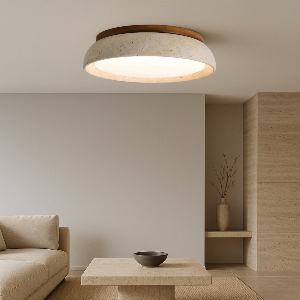 Lumeon | Travertine-style Ceiling Lamp for Classic Look