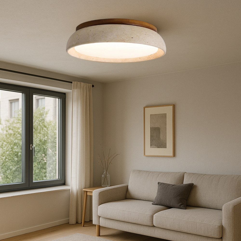 Lumeon | Travertine-style Ceiling Lamp for Classic Look