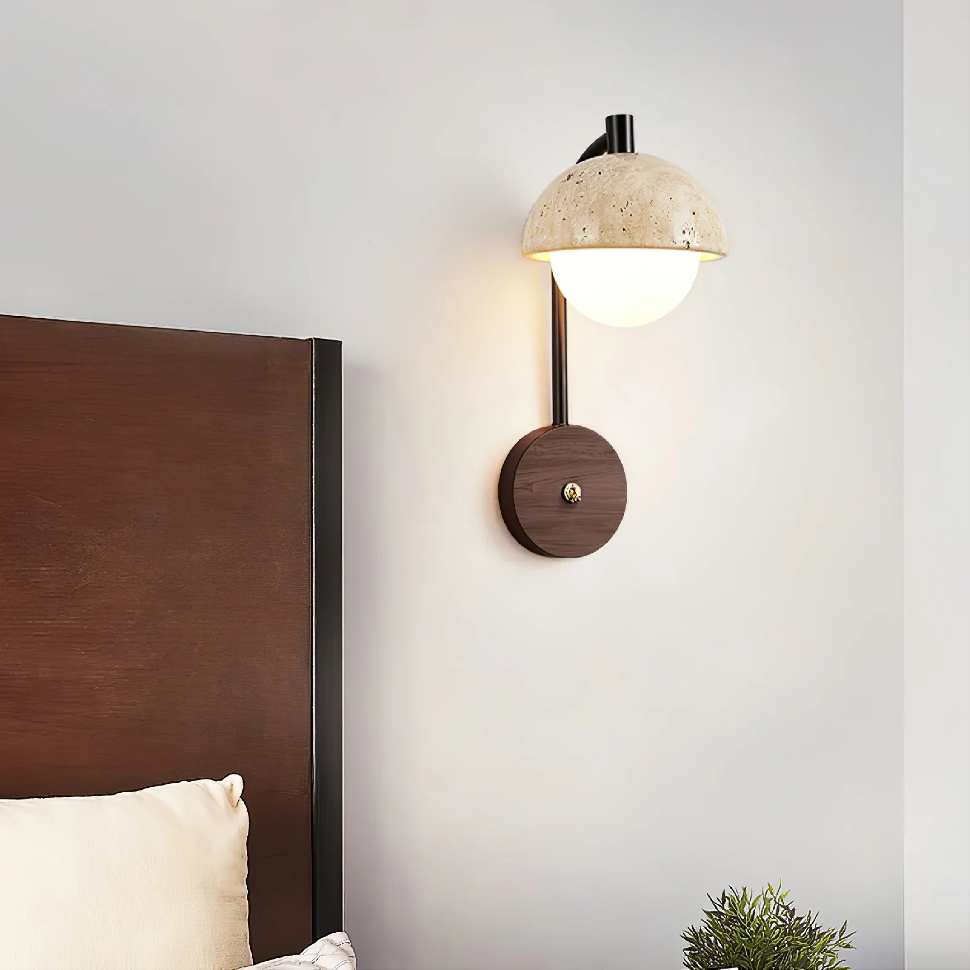 Lumeviax | Sculptural Arco Stone Wall Lamp for Vintage Elegance 1