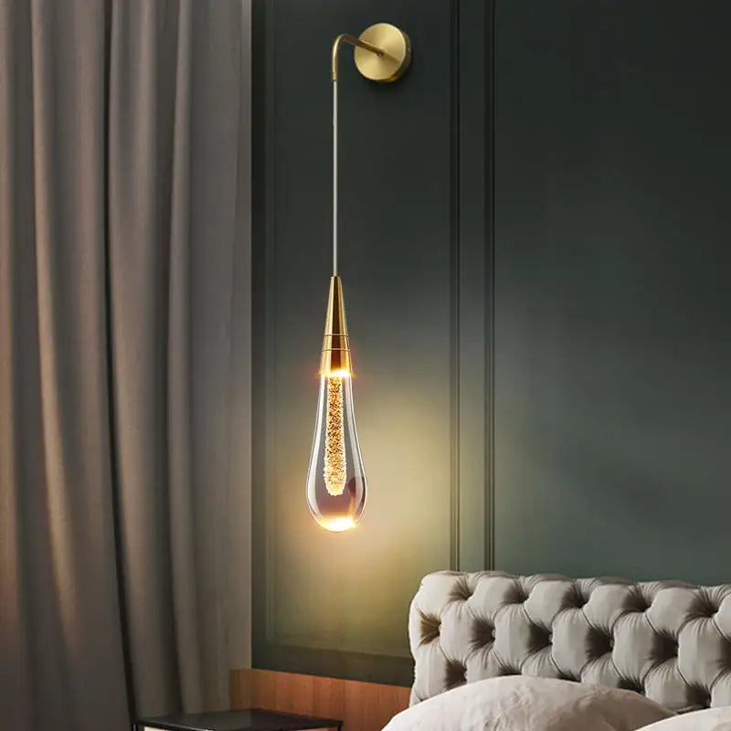 LuxeGlide – Chic Water-Drop LED Wall Lamp 1