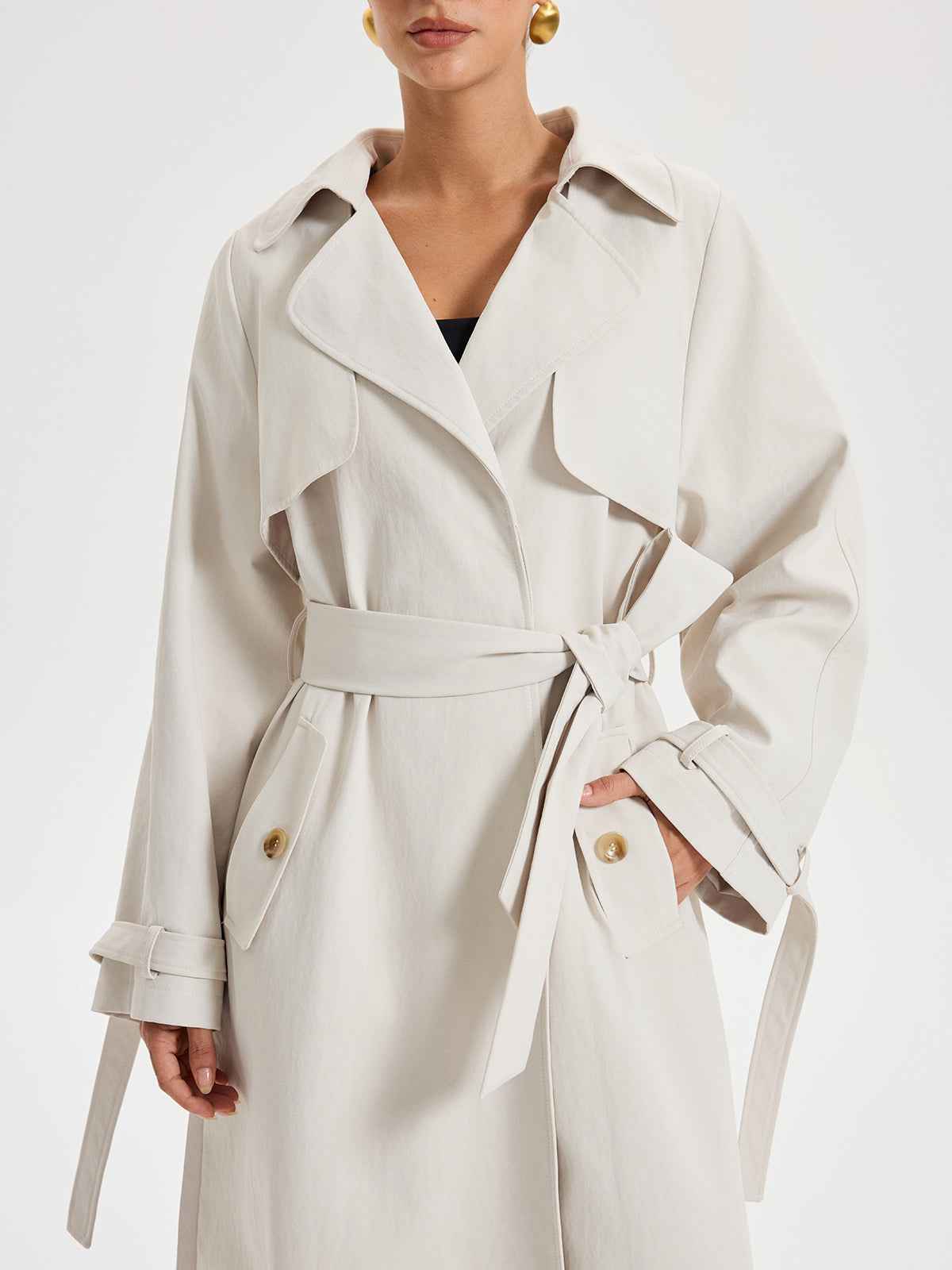 Lyanna | Women's Belted Double-Breasted Elegant Trench Coat