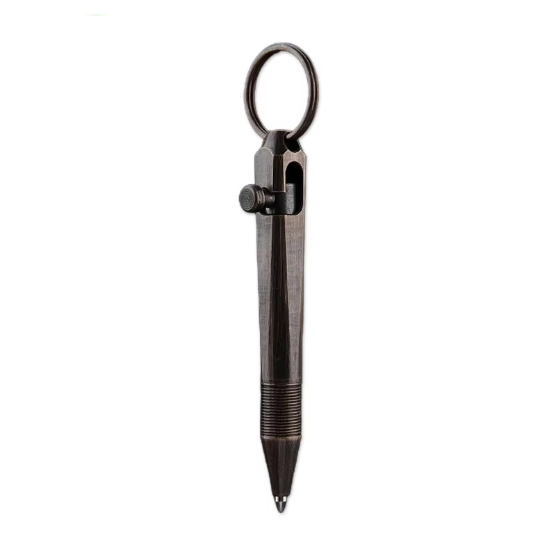 Mini Brass Tactical Bolt Action Pen – Compact Keychain Ballpoint for Office and Everyday Use 1