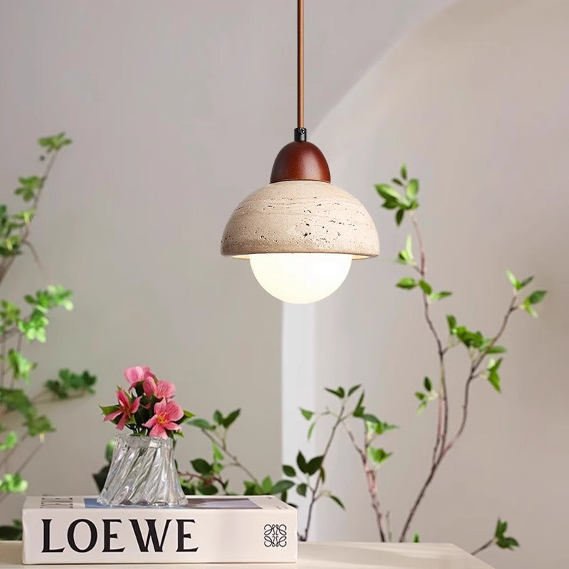 Mushroom stone pendant lamp 0