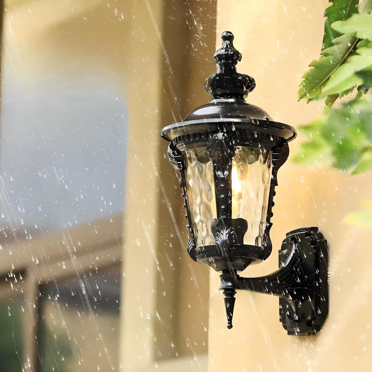 Outdoor Vintage Glass Wall Lantern Light 6