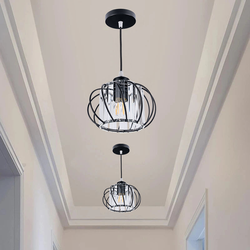 Pendant Light Black Glass Globe Ceiling Fixture 0