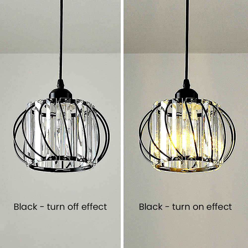 Pendant Light Black Glass Globe Ceiling Fixture 2