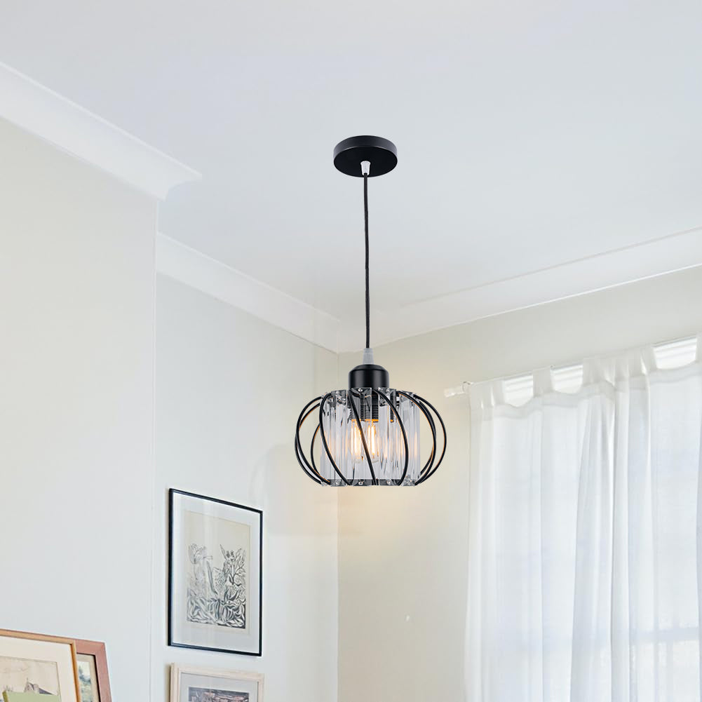 Pendant Light Black Glass Globe Ceiling Fixture 6
