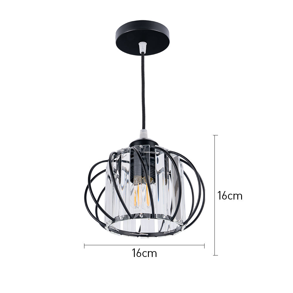 Pendant Light Black Glass Globe Ceiling Fixture 7