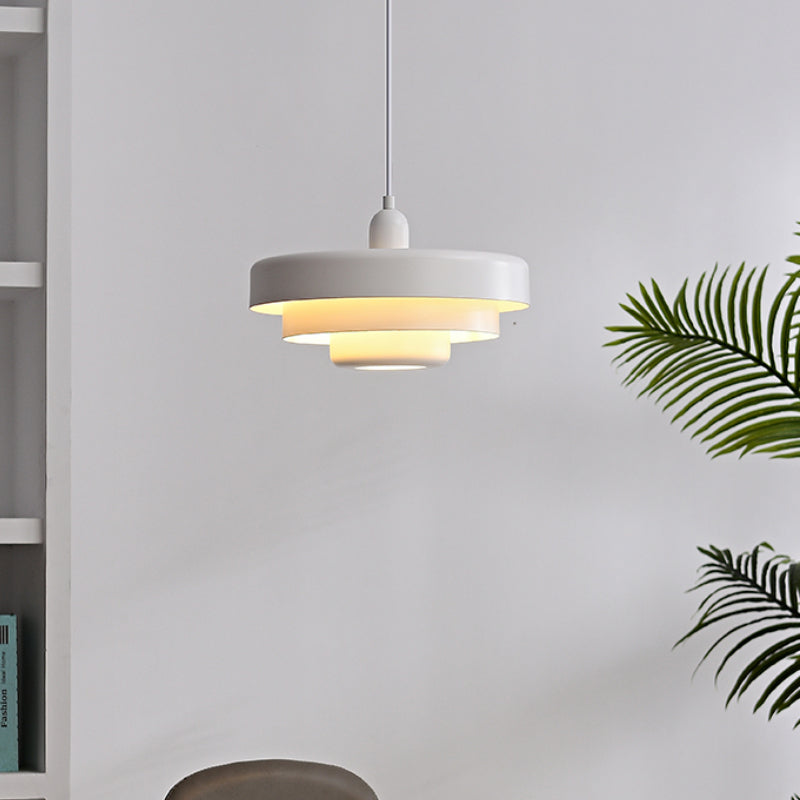 Pendant Light Mid-Century Orange Metal Fixture 10