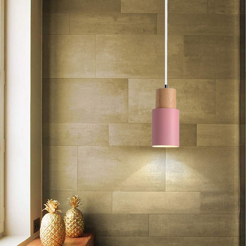 Pendant Light Modern Wood Black Cylinder Fixture 12