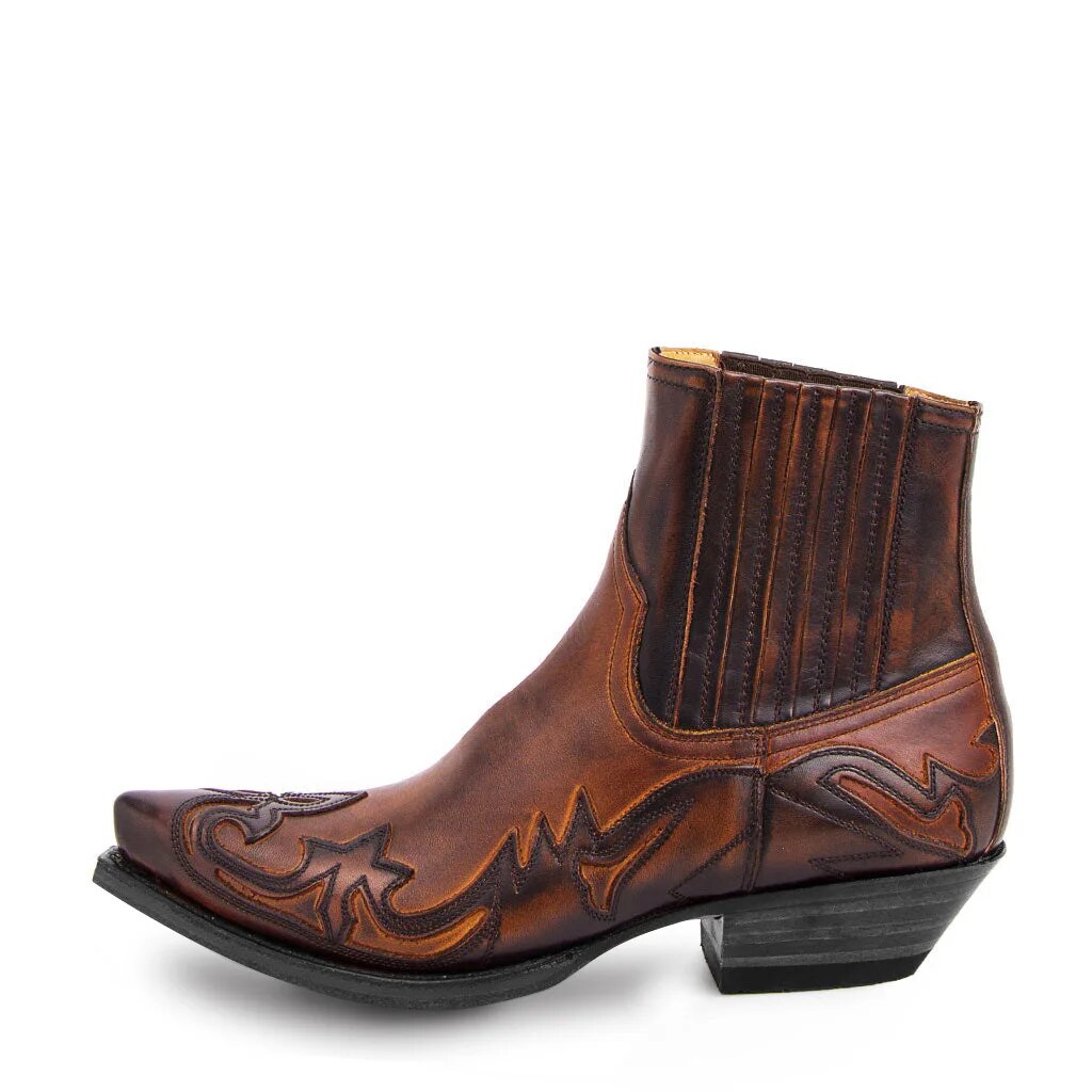 Ethan | Elegant Embroidered Leather Cowboy Boots 2