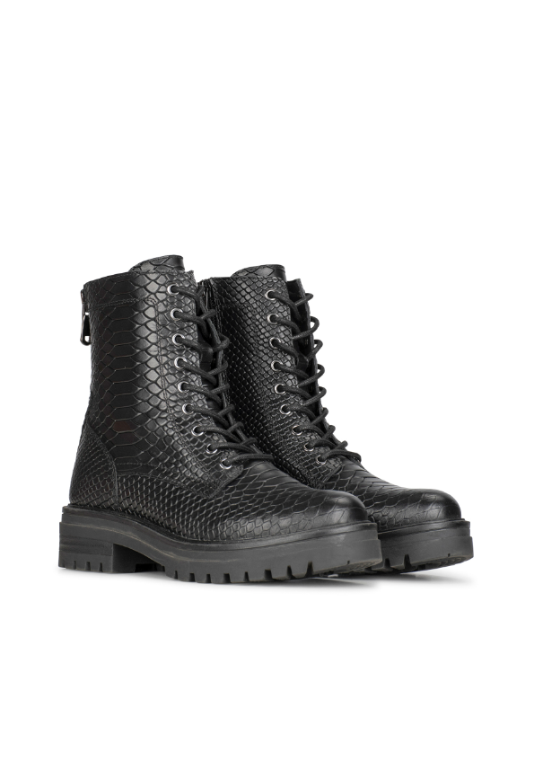 Mia | Chic Python Print Lace Up Shoes 1