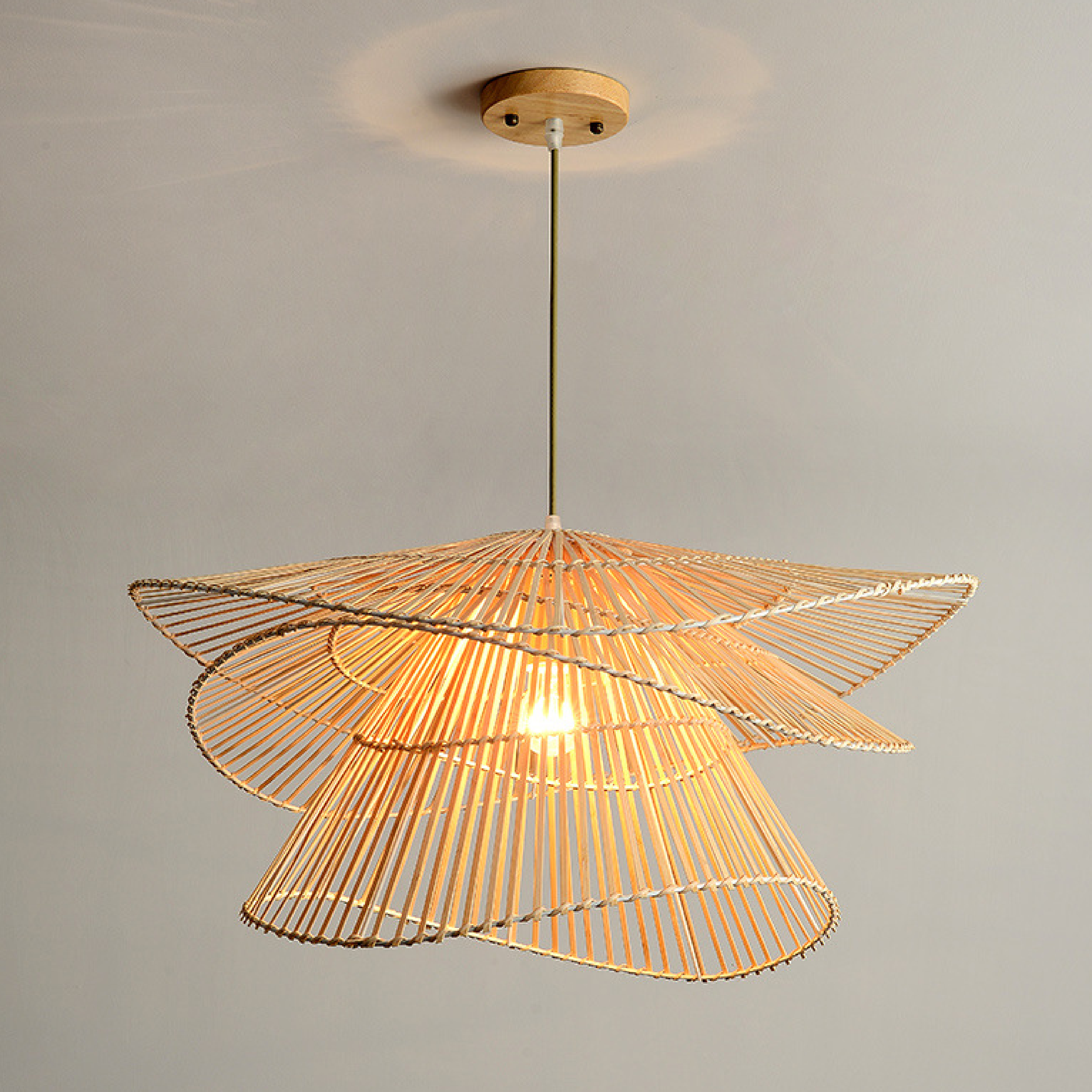 Rattan Wooden Hanging Lamp 4