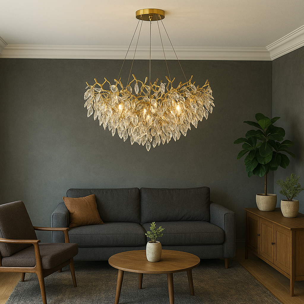 Round crystal chandelier 0