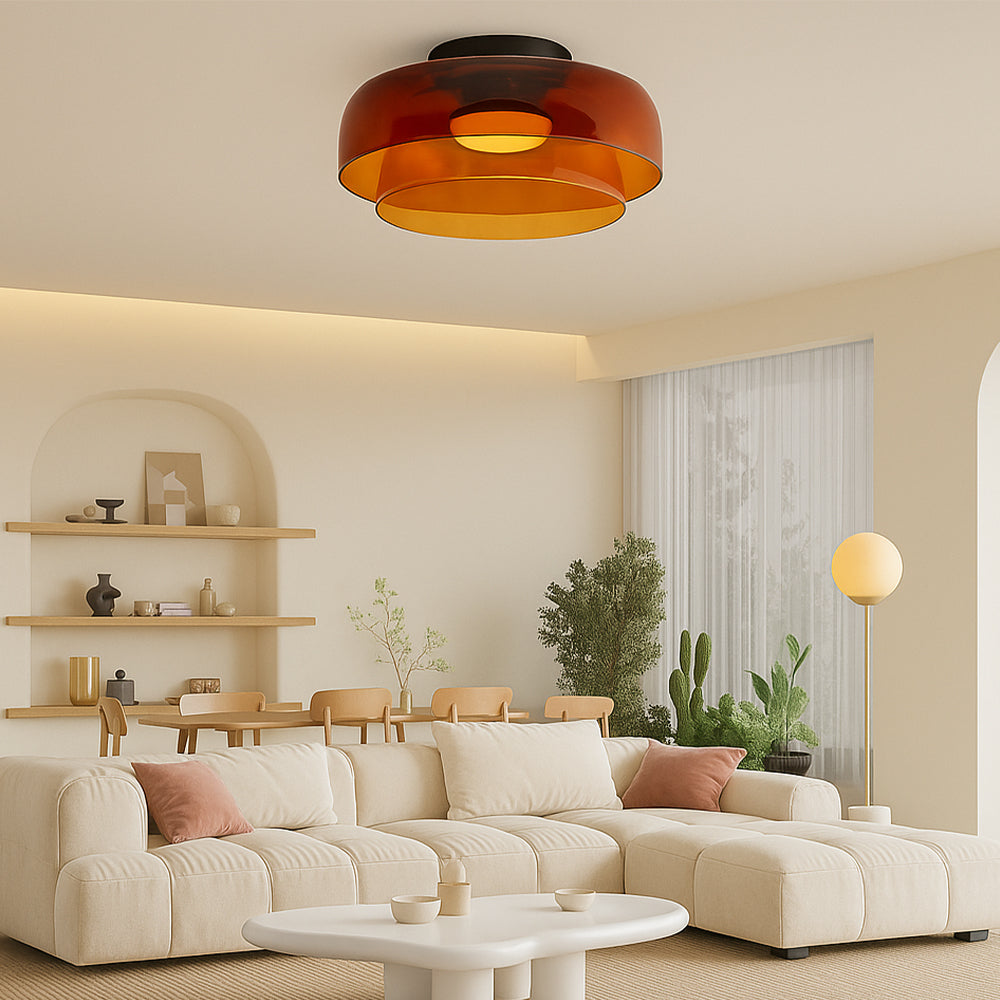Scandinavian Bauhaus Glass Layered Pendant Lamp 5