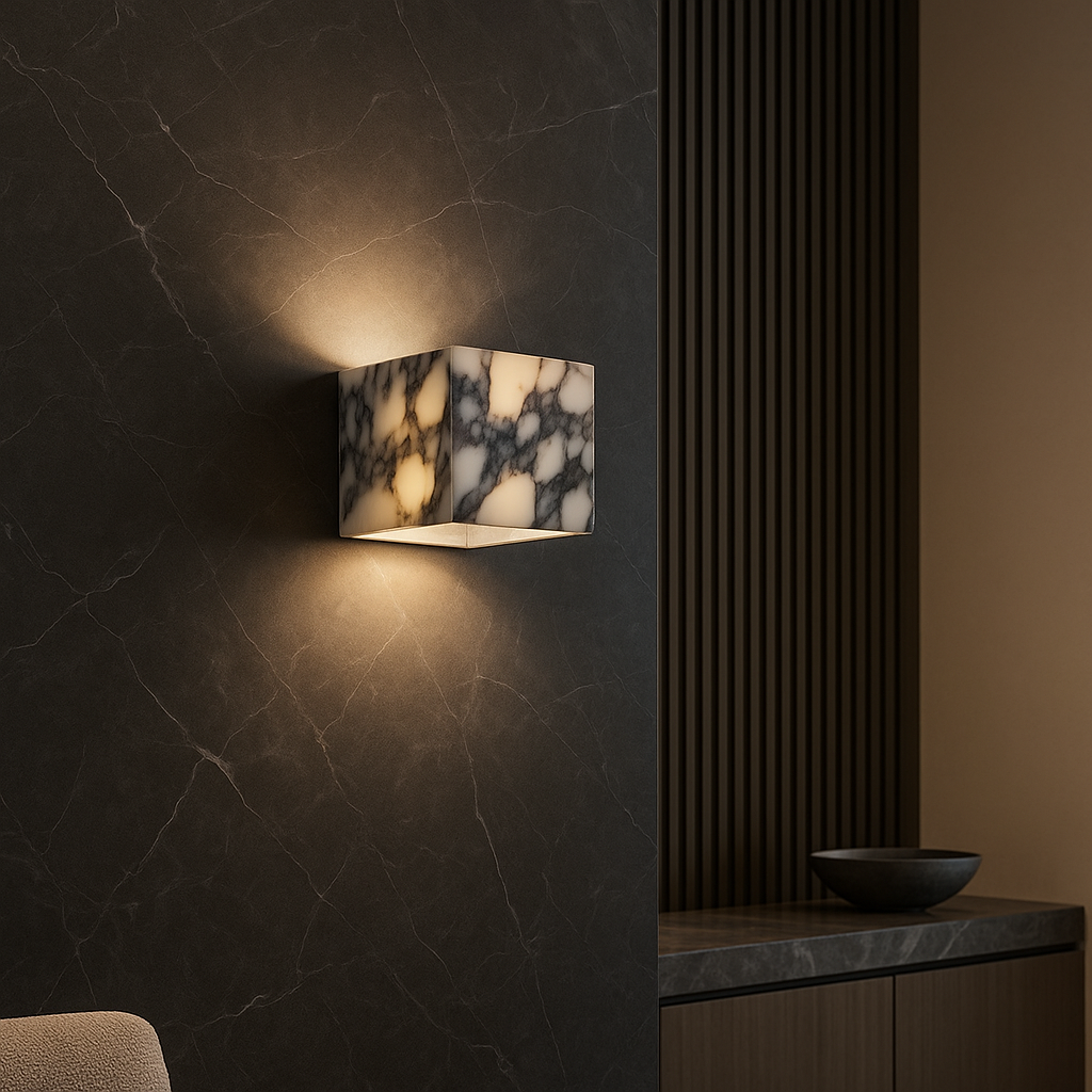 Sconiq | Elegant Marble Cube Wall Lamp 0