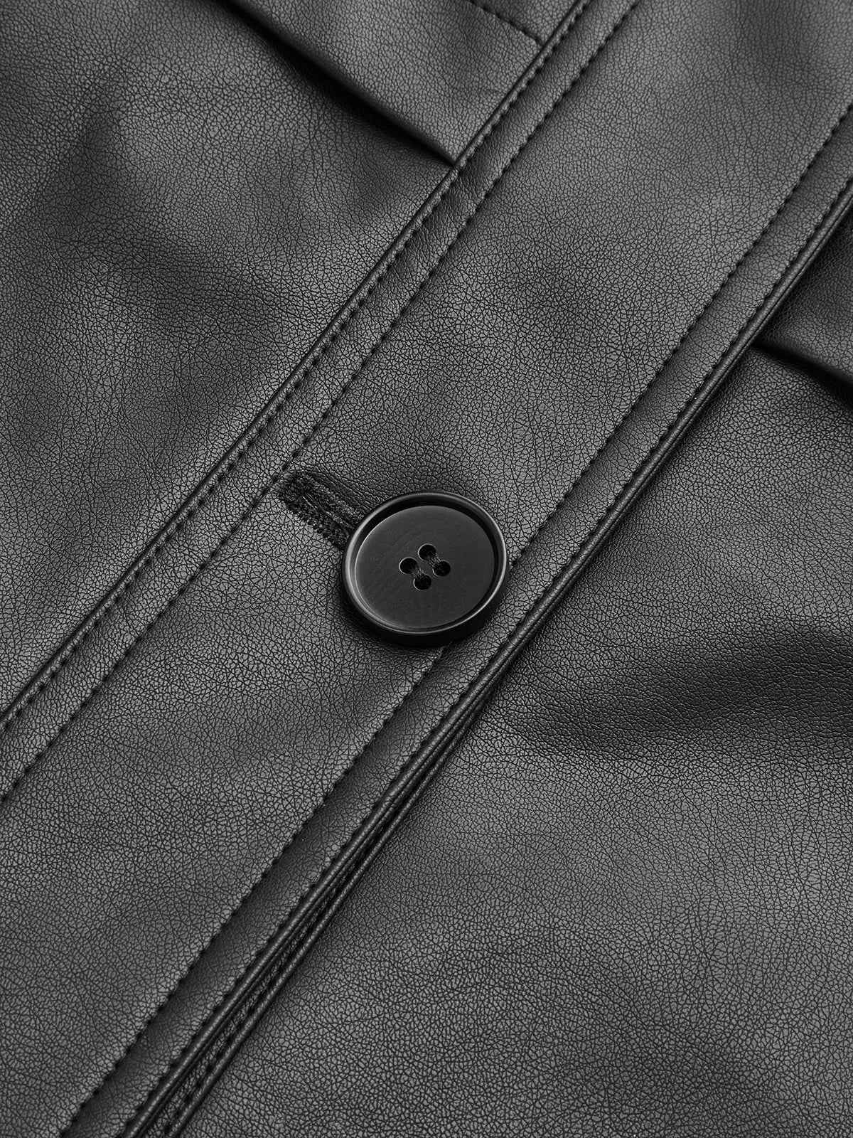 Shane | Women's Stand Collar Belted PU Short Coat Jacket