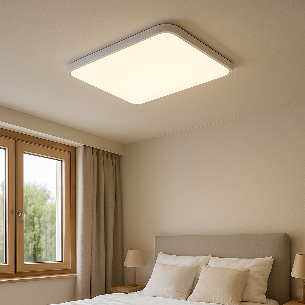 Square white ceiling lamp 0