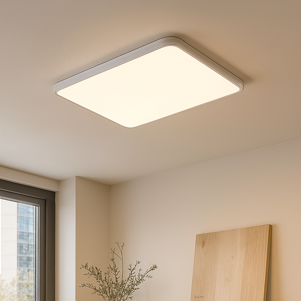 Square white ceiling lamp 2