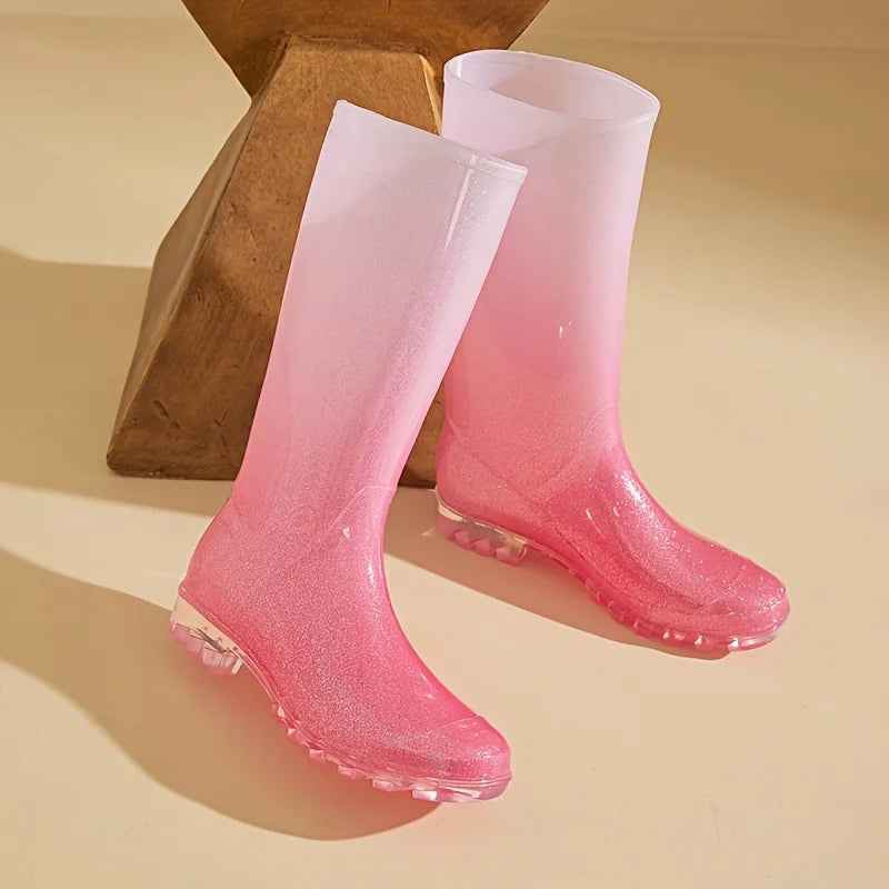 StormGlow | Women’s Ombre Waterproof Rain Boots Mid-Calf Style