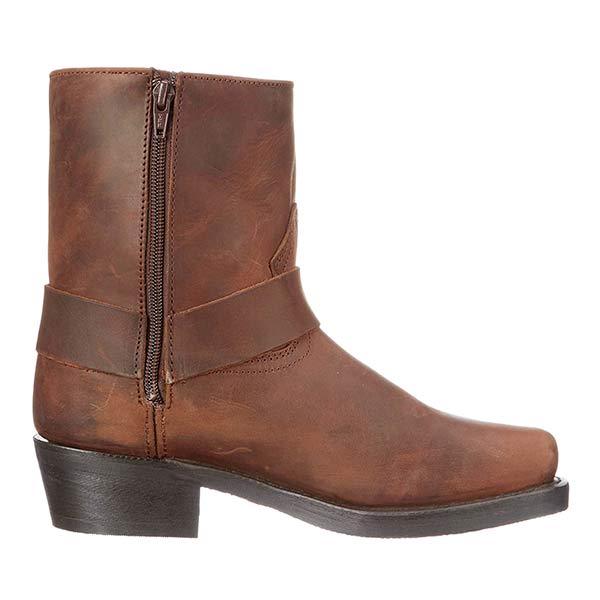 Ava | Edgy Mid-Cut Black Leather Biker Boots 3