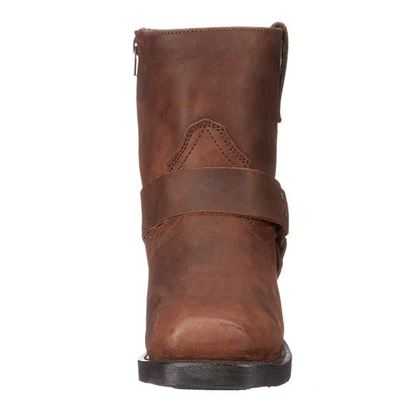 Ava | Edgy Mid-Cut Black Leather Biker Boots 4