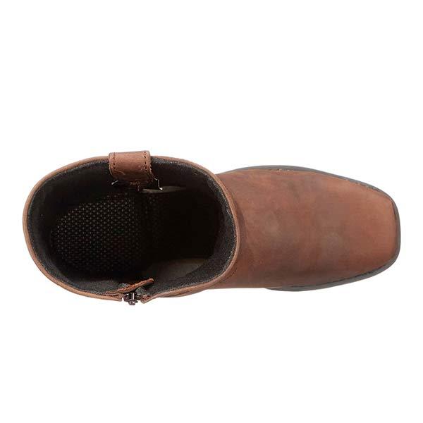 Ava | Edgy Mid-Cut Black Leather Biker Boots 6