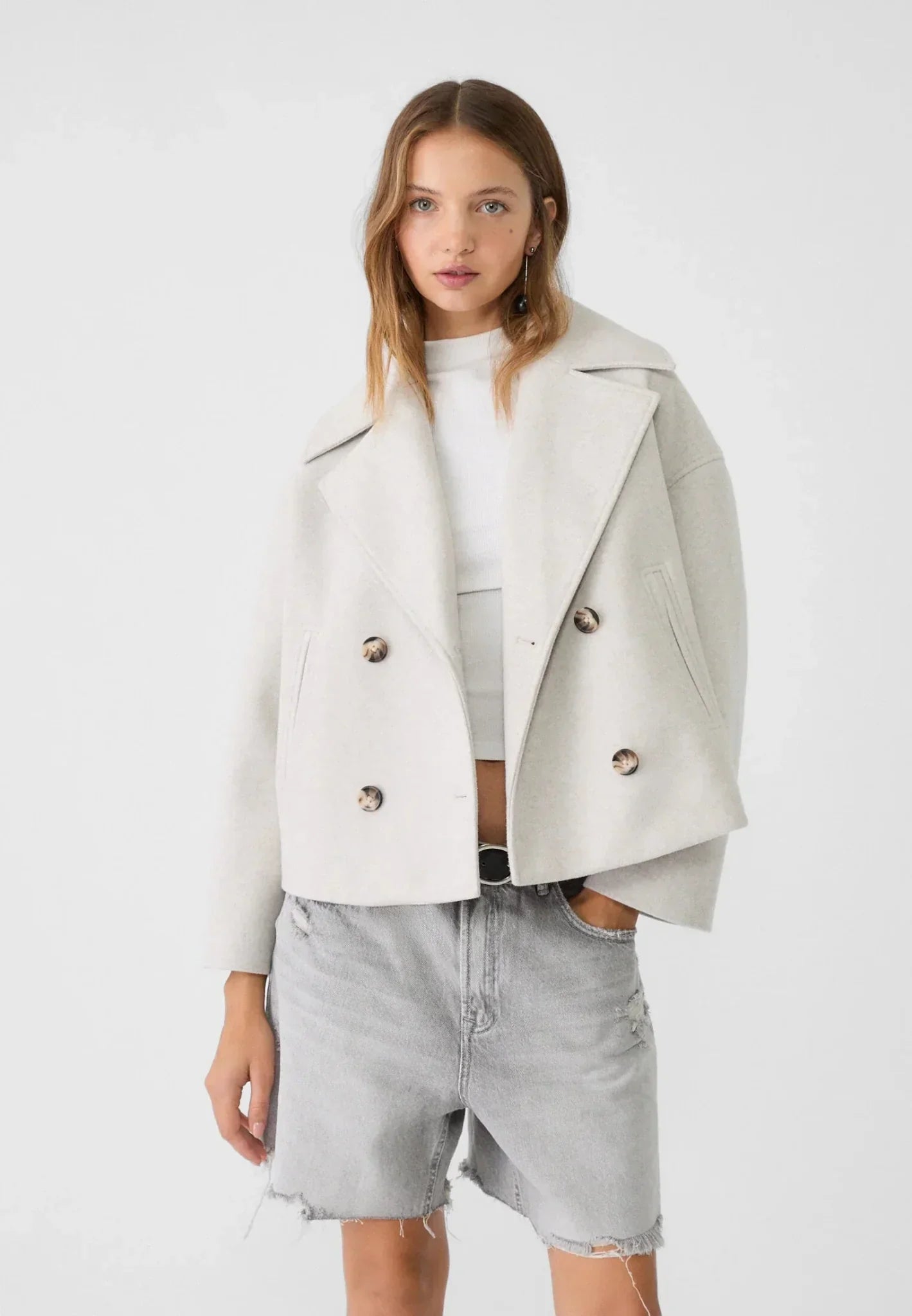 Ava | Stylish Oversized Women's Jacket, Chic Cropped Wool-Look Coat 1