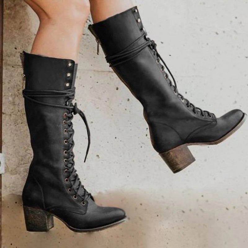 Mia | Elegant Black Knee High Boots 1