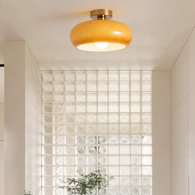 Vintage Round Glass Ceiling Light Fixture 1
