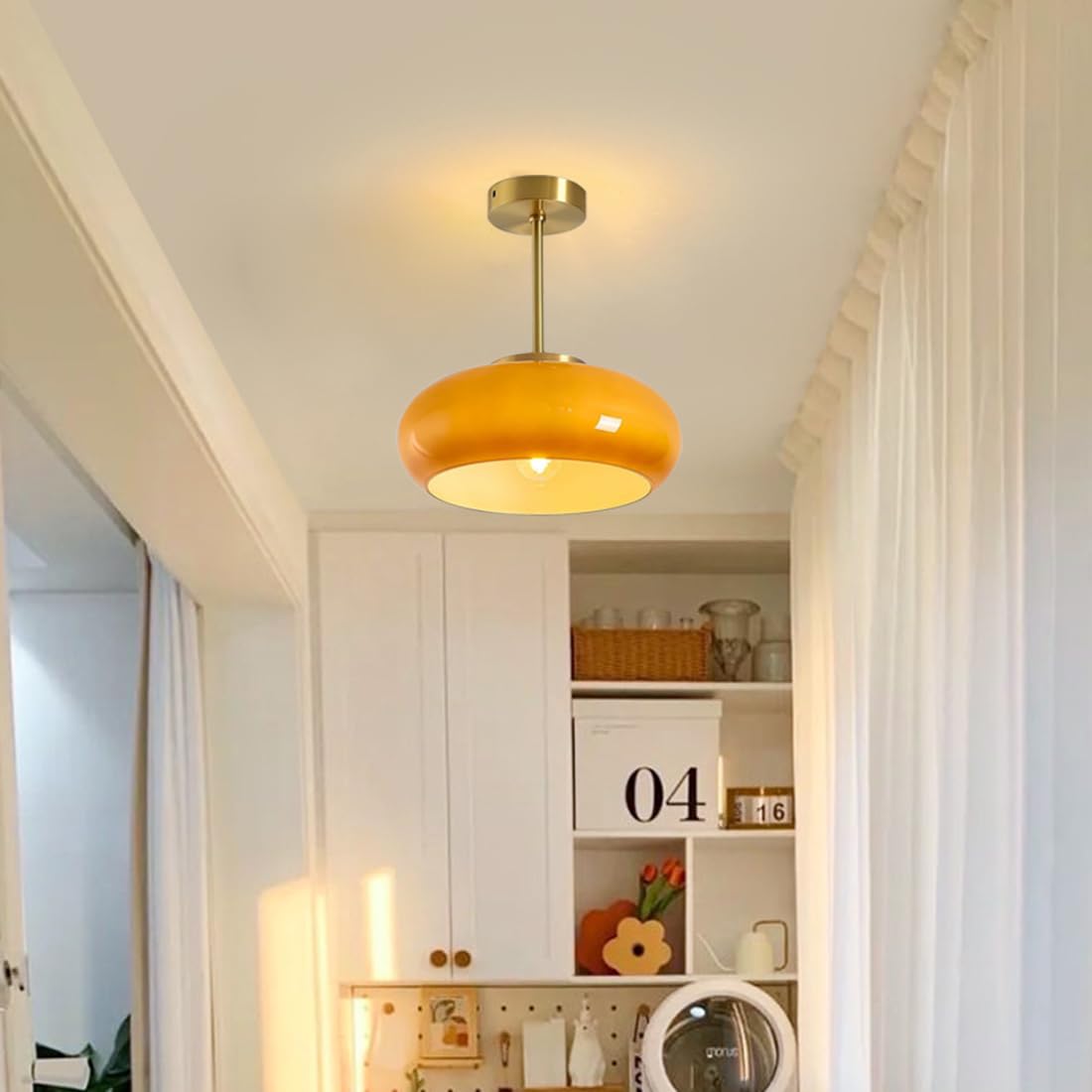 Vintage Round Glass Ceiling Light Fixture 5