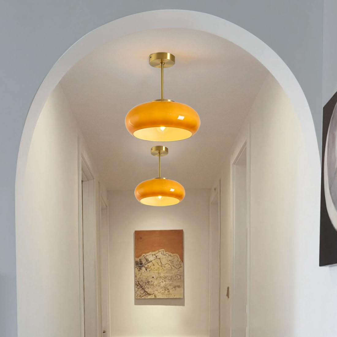 Vintage Round Glass Ceiling Light Fixture 8