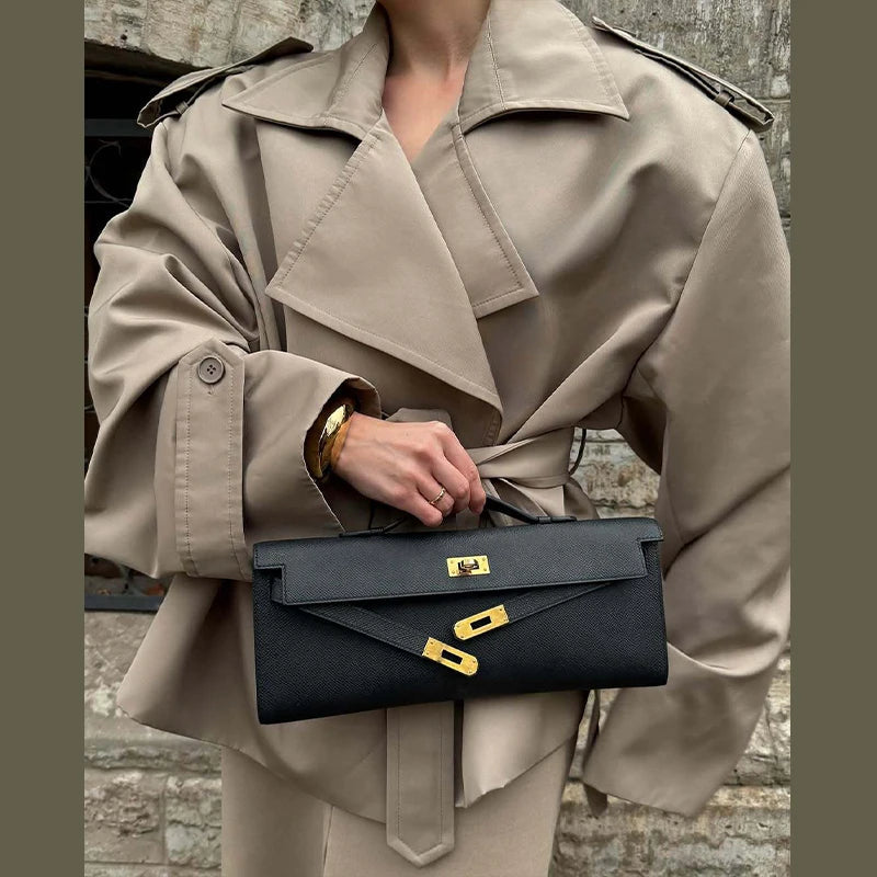 Ava | Chic Vintage Short Trench Coat with Elegant Collar and Shoulder Pads 1