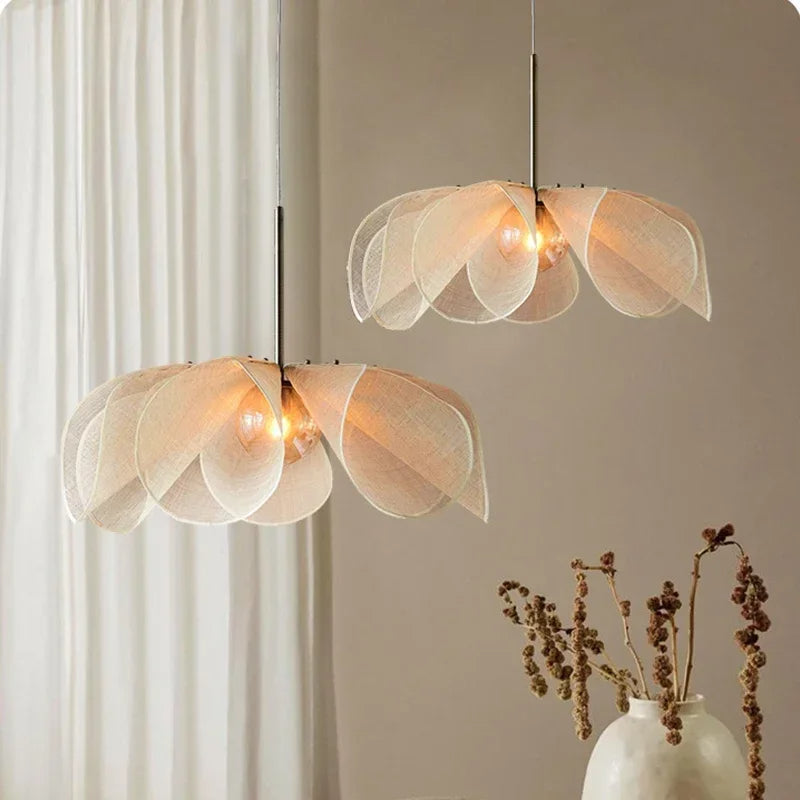 Vintage fabric hanging lamp 2