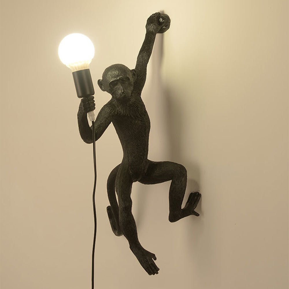 Wall Light With Quirky Resin Monkey Design 0