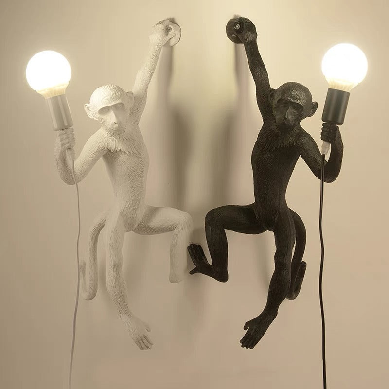 Wall Light With Quirky Resin Monkey Design 1