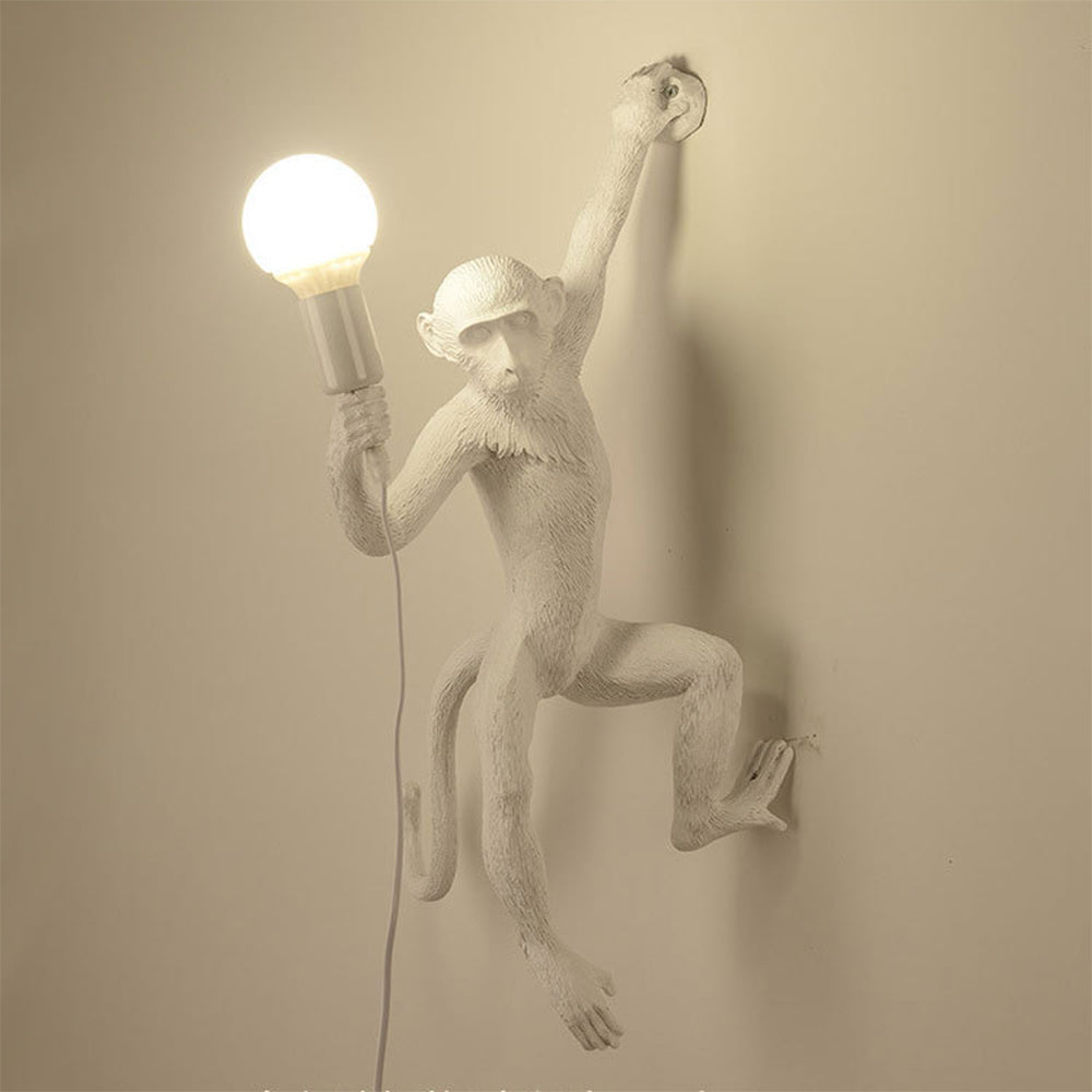Wall Light With Quirky Resin Monkey Design 3