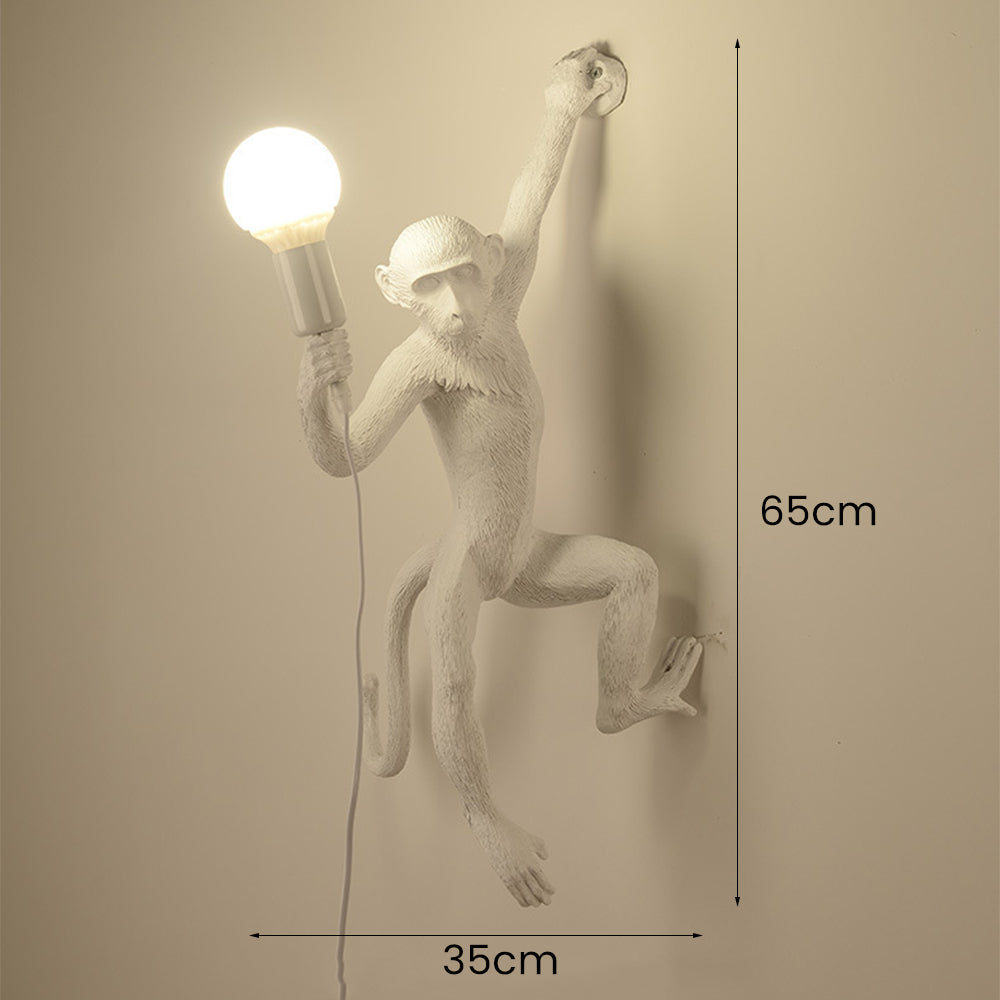 Wall Light With Quirky Resin Monkey Design 8