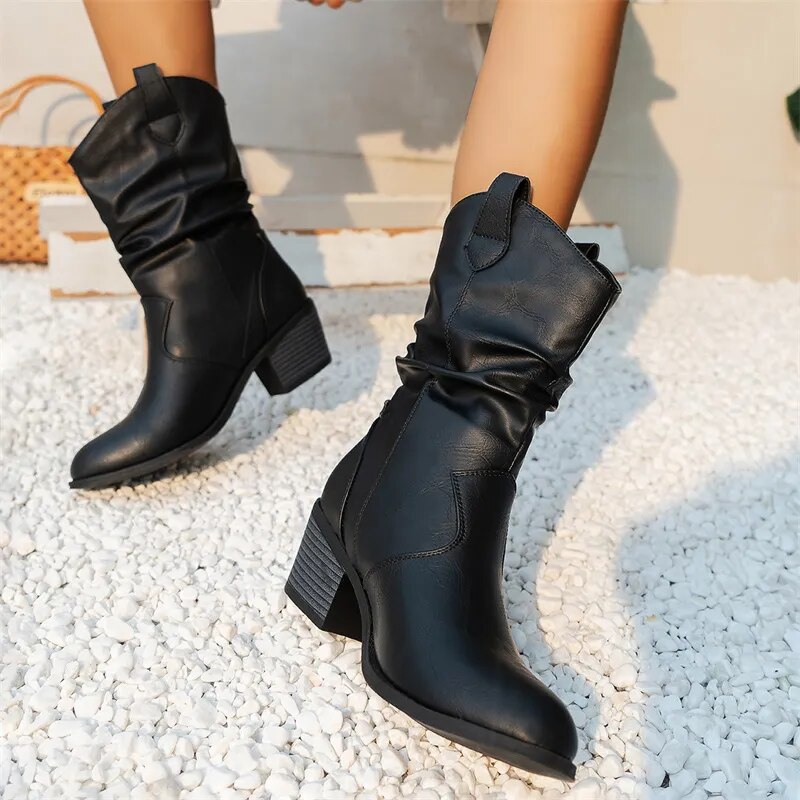 Ava | Stylish Elegant Black Leather Ankle Boots for Women 2