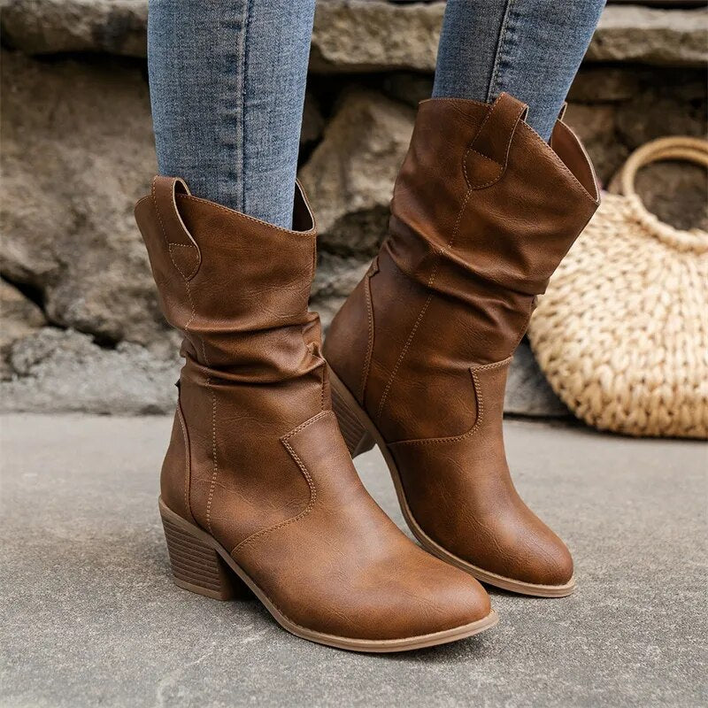 Ava | Stylish Elegant Black Leather Ankle Boots for Women 5